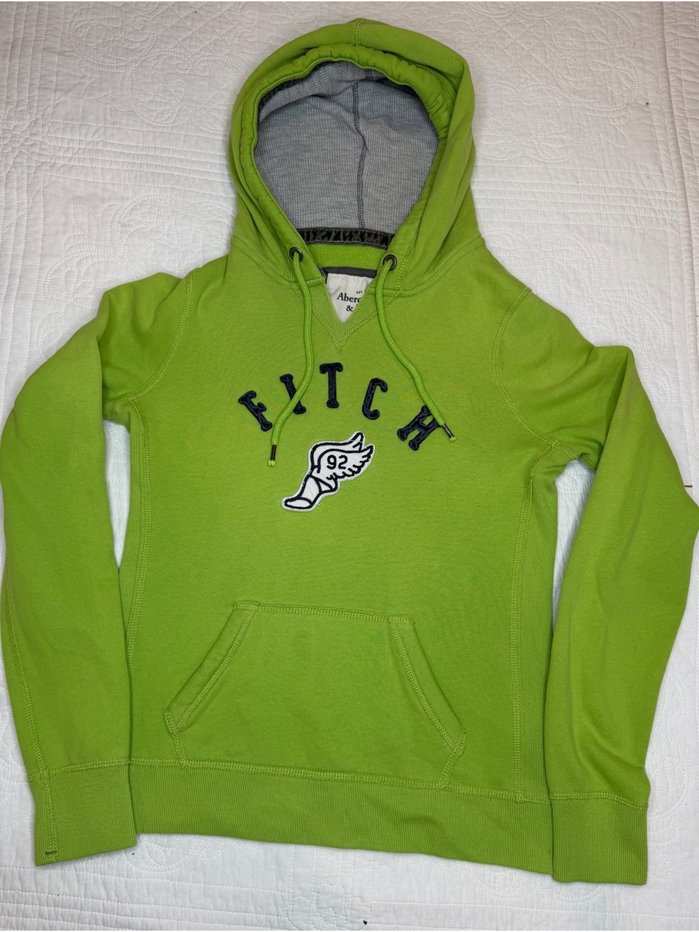 Abercrombie & Fitch Y2K 2000's Women's Green Hoodie Track Medium AF Sweatshirt